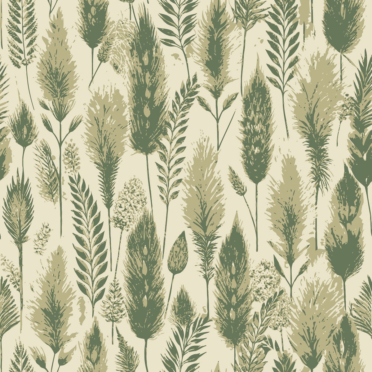 Art Nouveau Fox Tails Pattern 1 Quilting Cotton Fabric