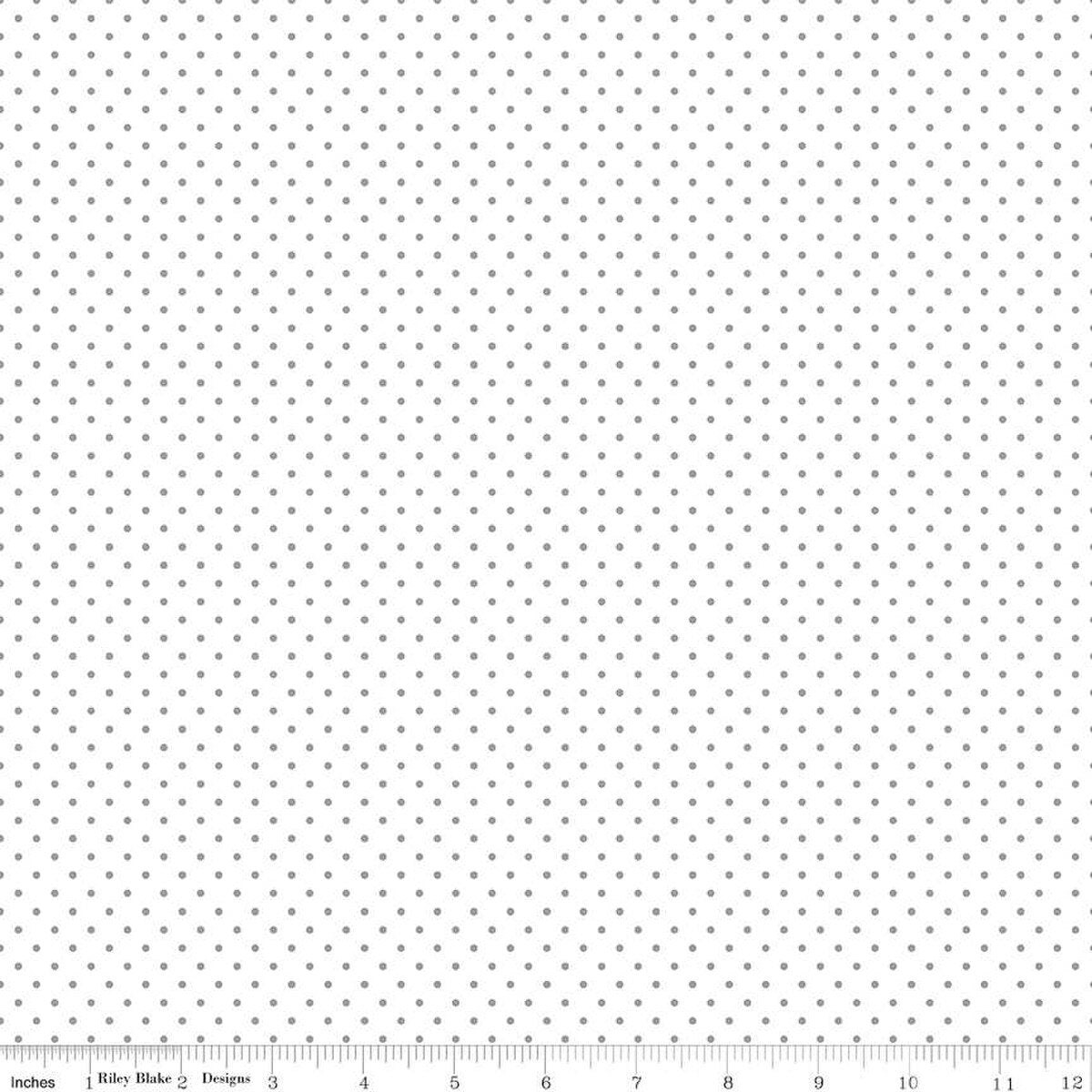 Fabric Riley Blake Basics Gray Swiss Dot on White by the Quarter Yard C660-40-GRAY