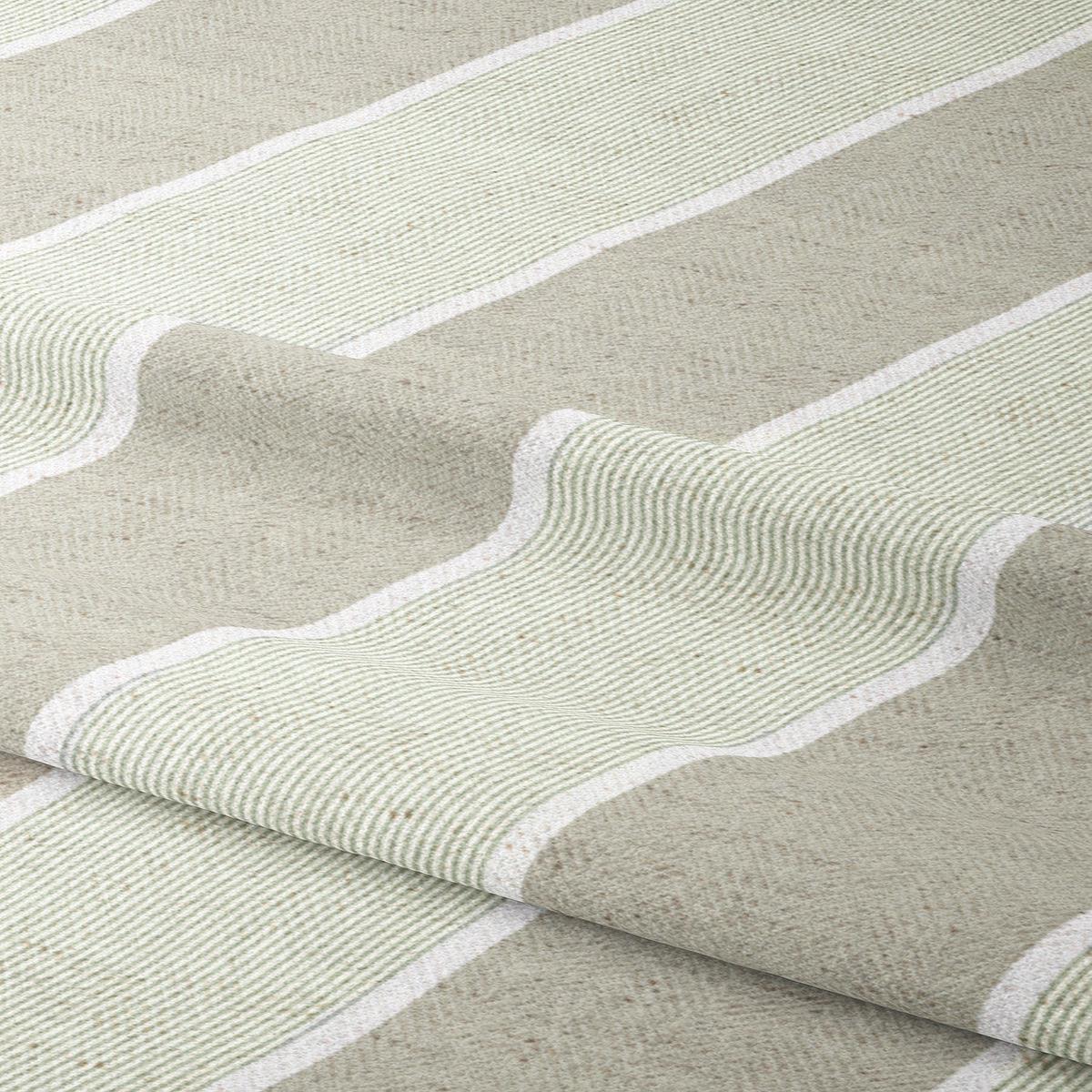 'Knickerbocker' Fabric by the Yard (Greige/ Green)