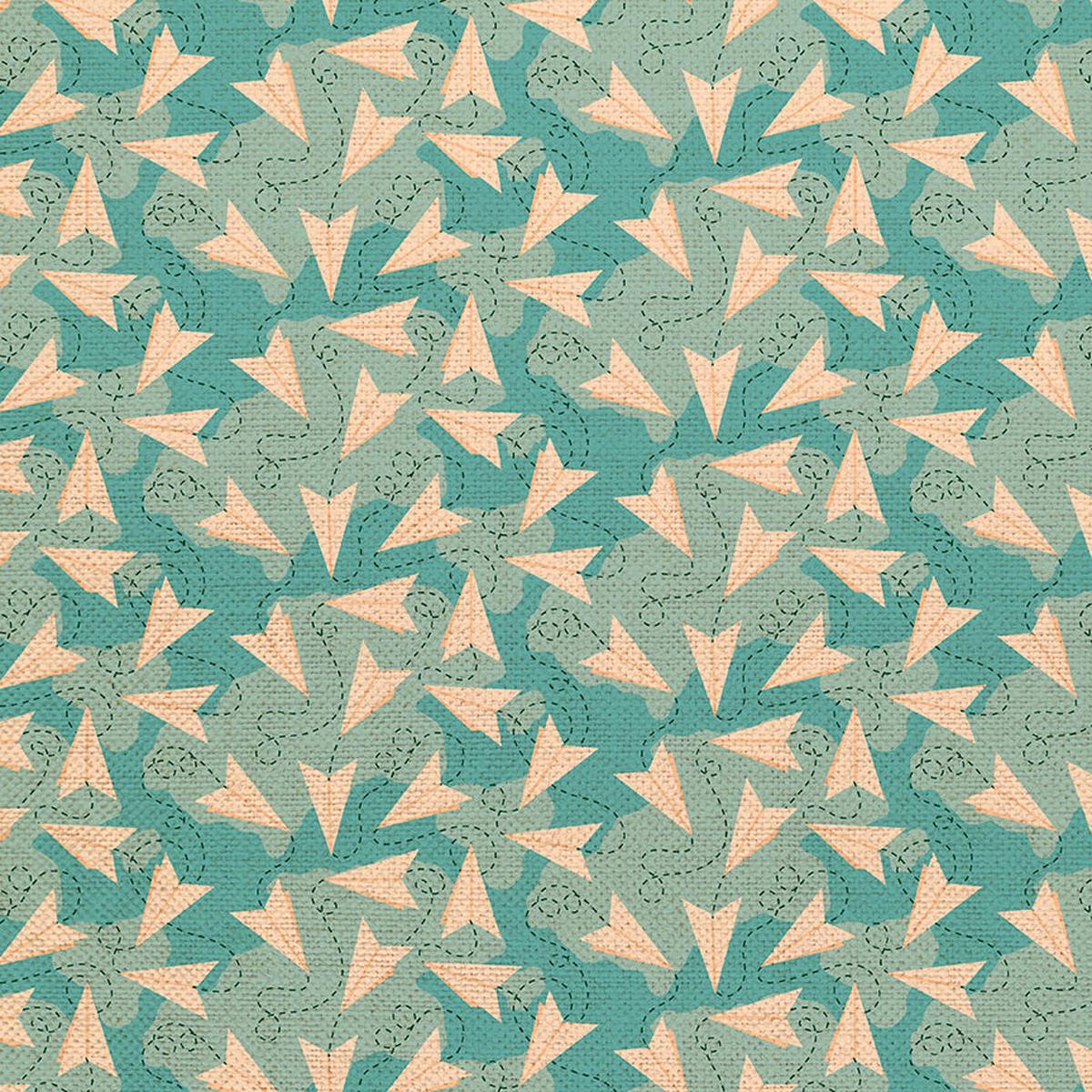 Paper Airplanes - Teal - Canvas