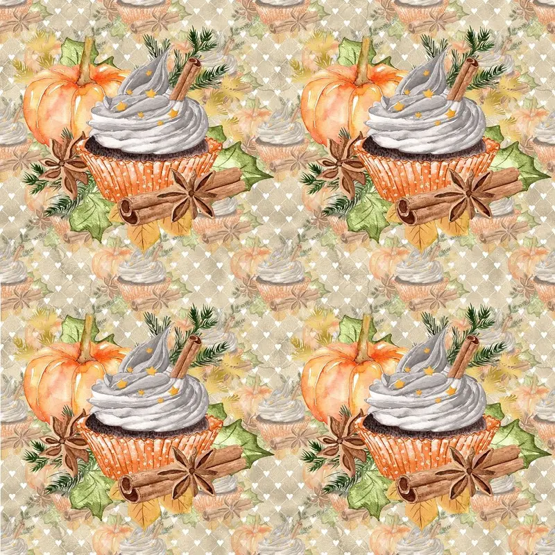 Pumpkin Spice Latte Cupcake on Fade Fabric