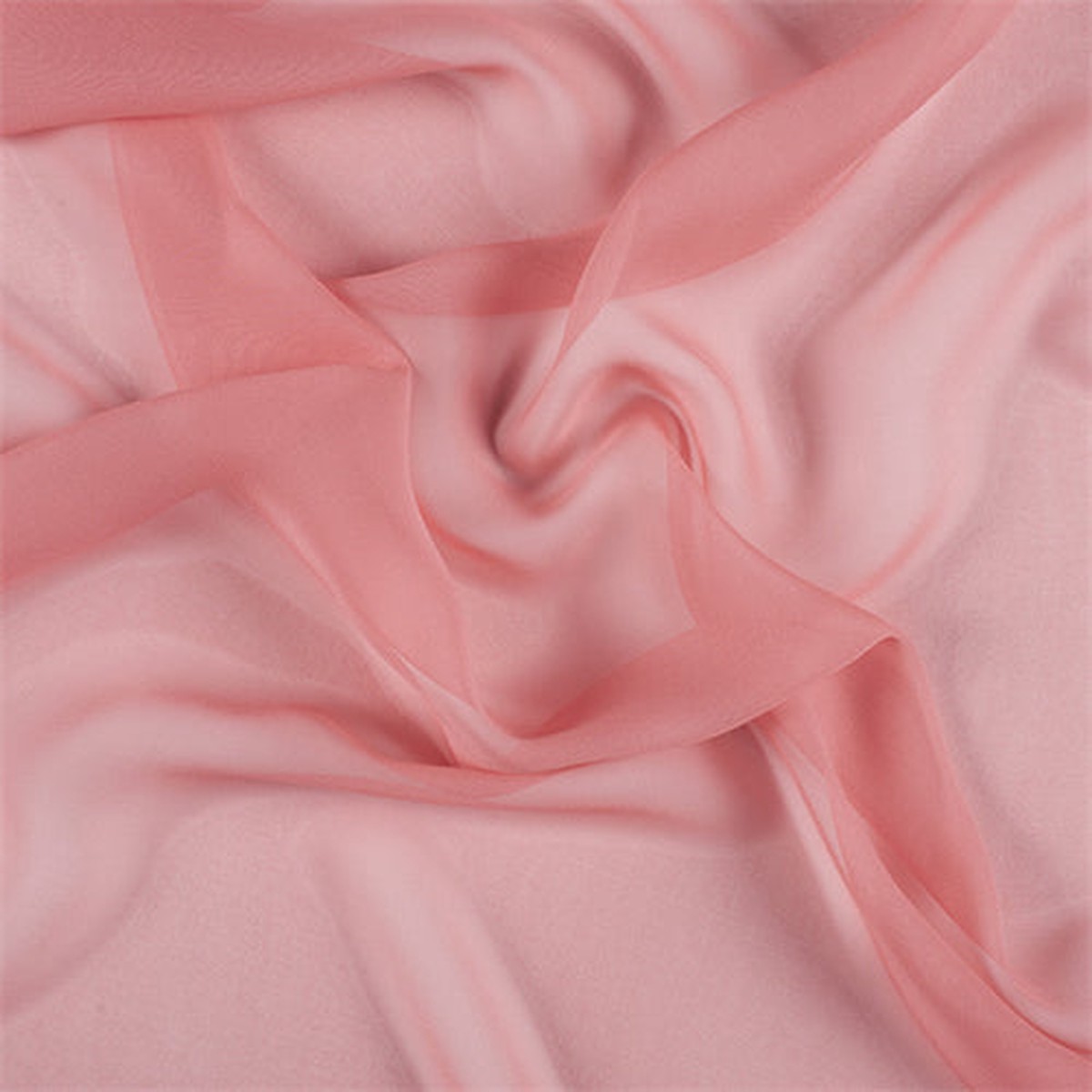 1 YD PC-Runway Silks Coral Orange Wide Silk Chiffon Fabric - Reorderable