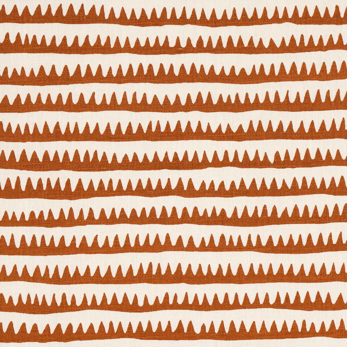 Corfu Hand Printed Stripe Rust Fabric