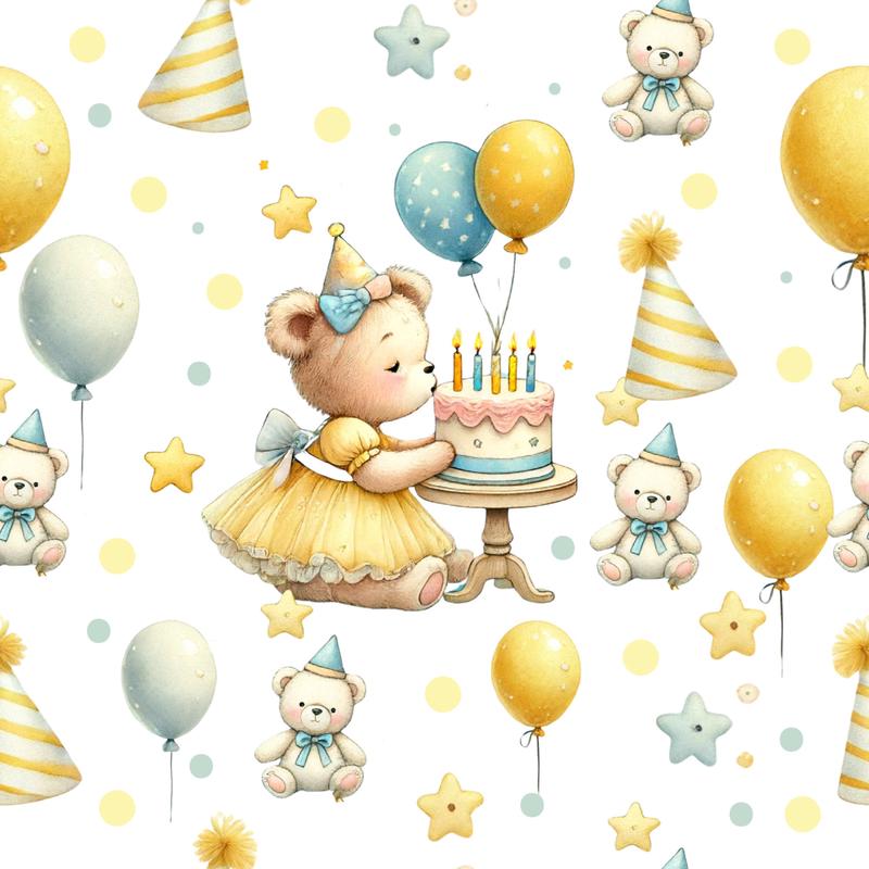 Daisy Teddy Bears Pattern 5 Quilting Cotton Fabric