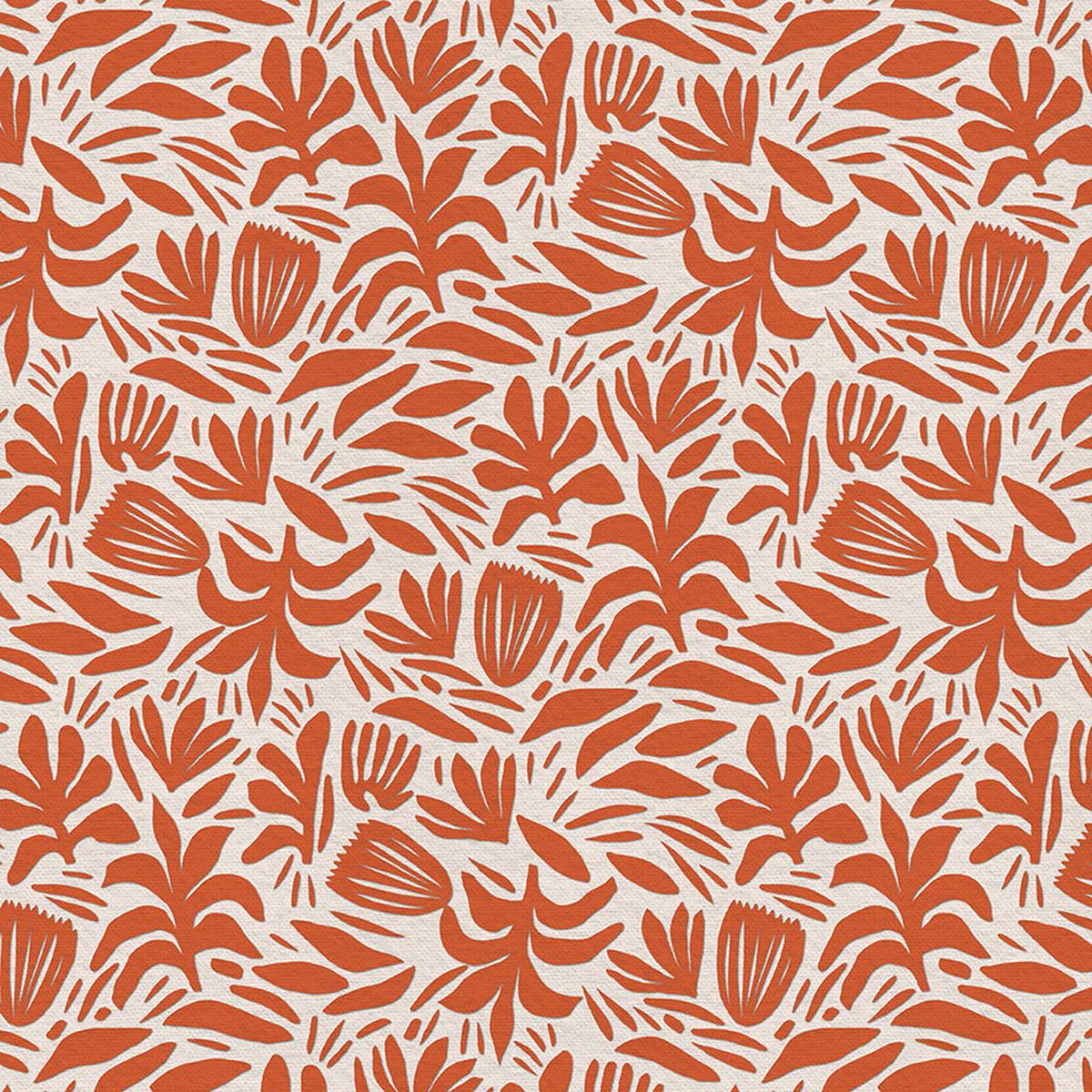 Shape Toss - Orange on White - Quilting Cotton