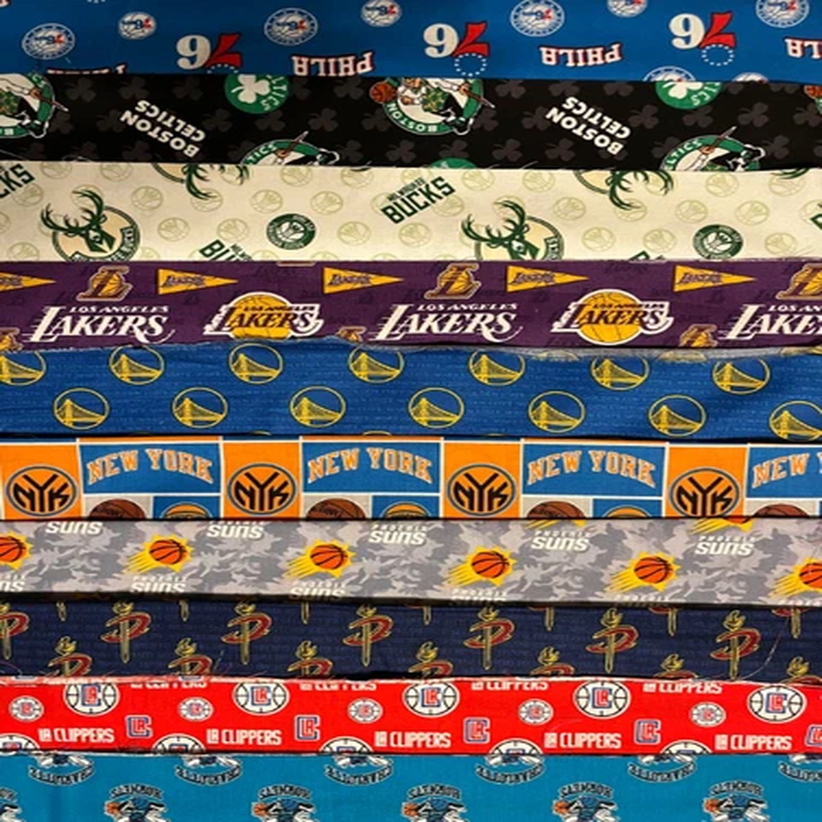 FAT QUARTER NBA COTTON LICENSE Teams 18" x 21"