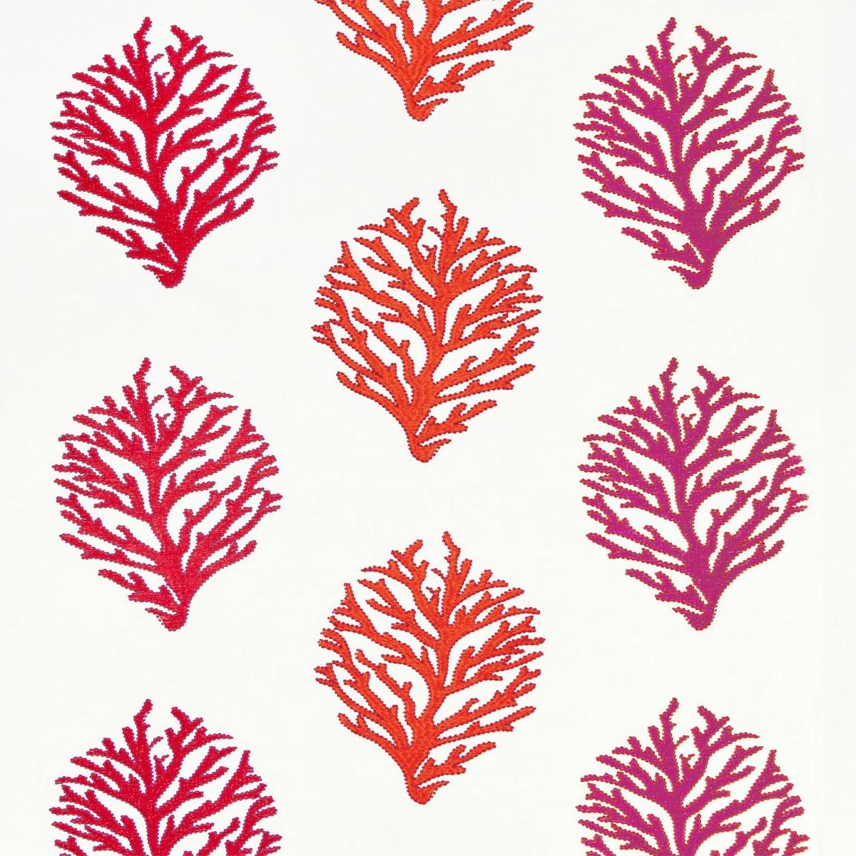 SCALAMANDRE CORAL REEF EMBROIDERY FABRIC PASSION FRUIT - GW 000127204 NEW SKU # GW272040001