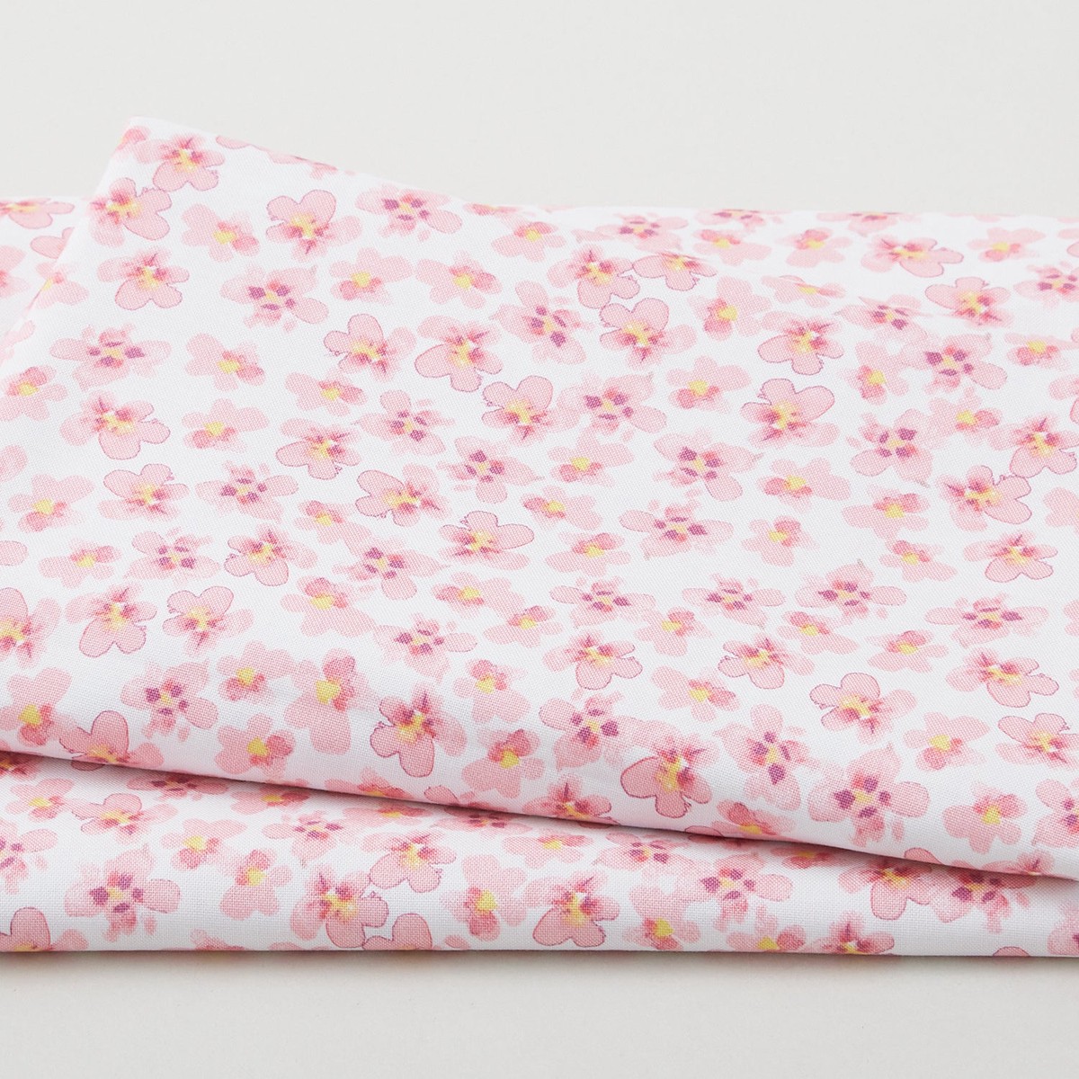 All Big Things Start Small - Pink Blossoms White/Pink 2 Yard Cut