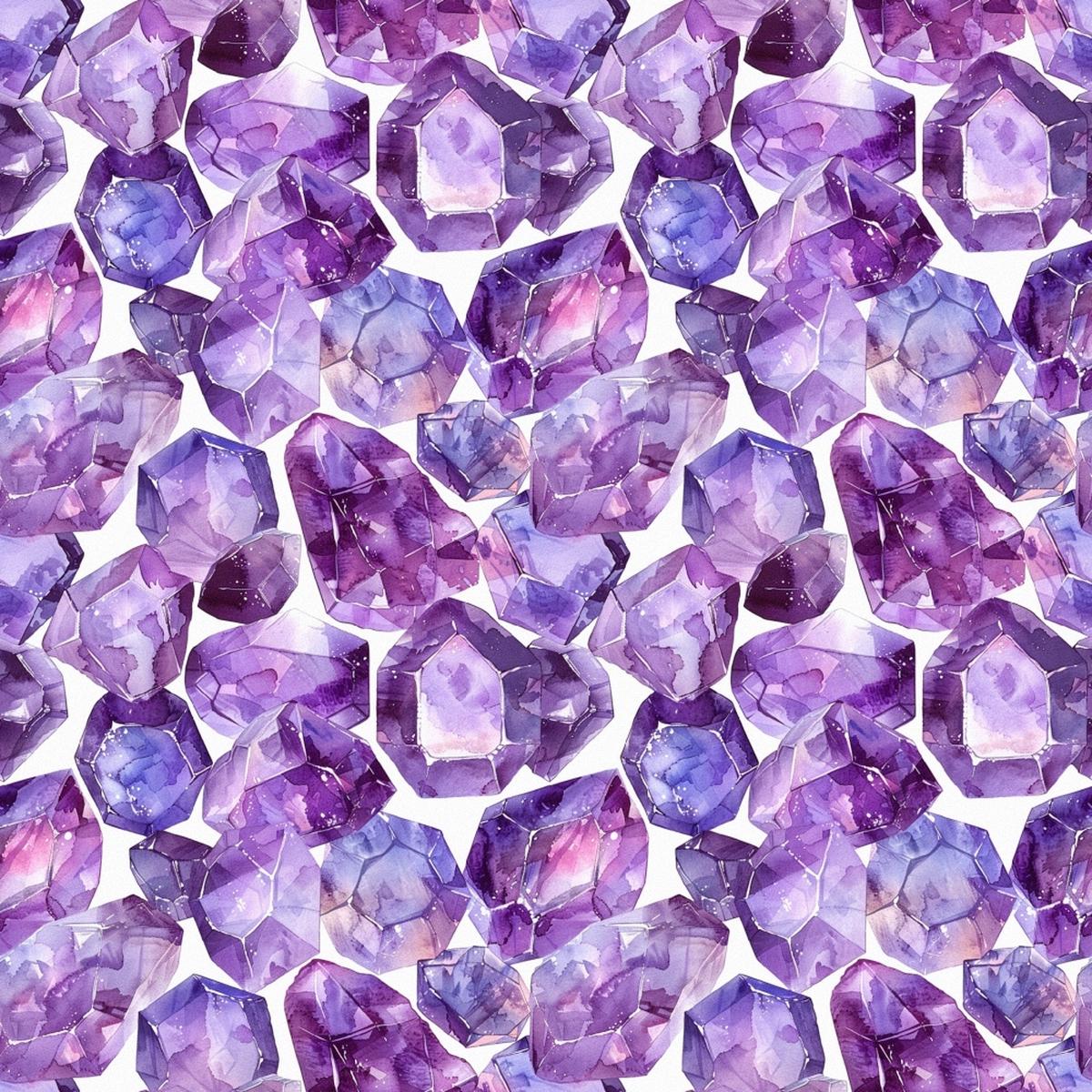 Amethyst Gemstones Pattern 2 Quilting Cotton Fabric