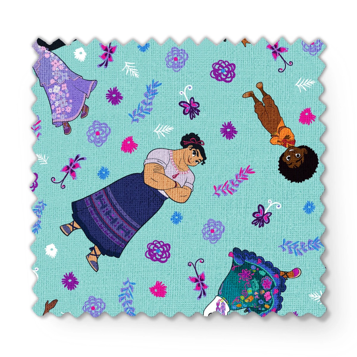 Disney Encanto Blue Floral Family Fabric