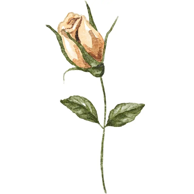Unbloomed Vintage Rose Fabric Panel