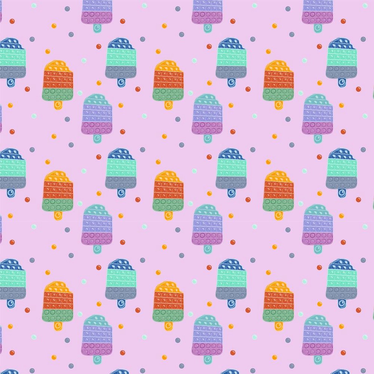 Popsicle Pop It Toys Dots Fabric - Pink