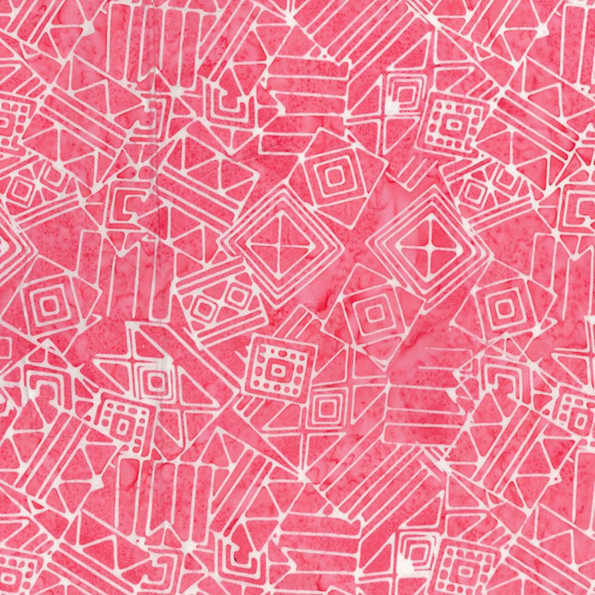 Line Work Batik Fabric Boxed Toss Pretty in Pink