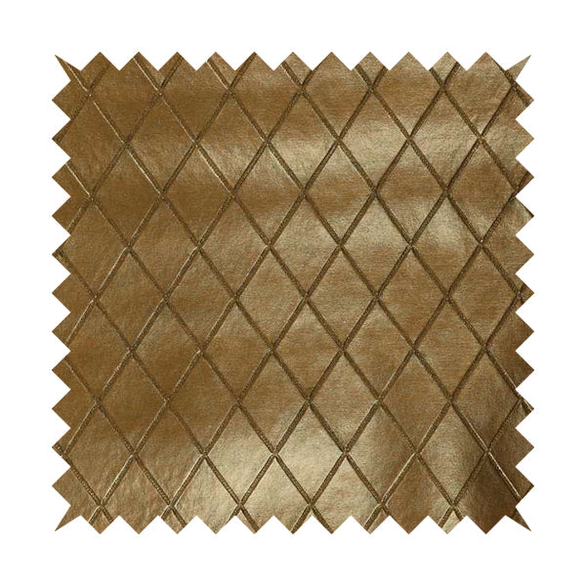 Vistas Diamond Shape Faux Leather Upholstery Fabric In Brown