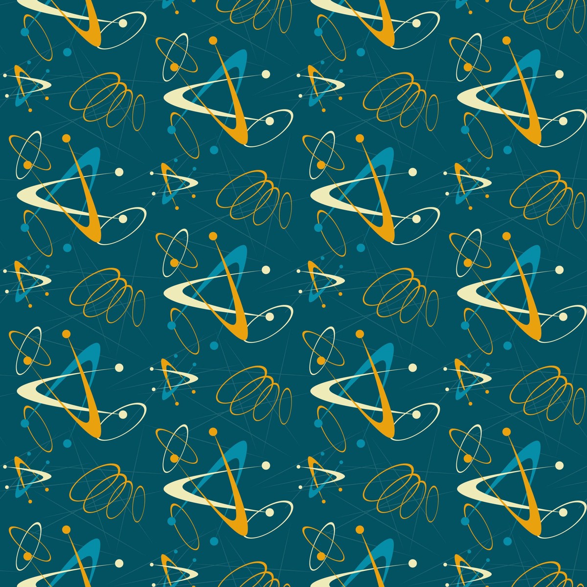 Atomic Starbursts Pattern 8 Quilting Cotton Fabric