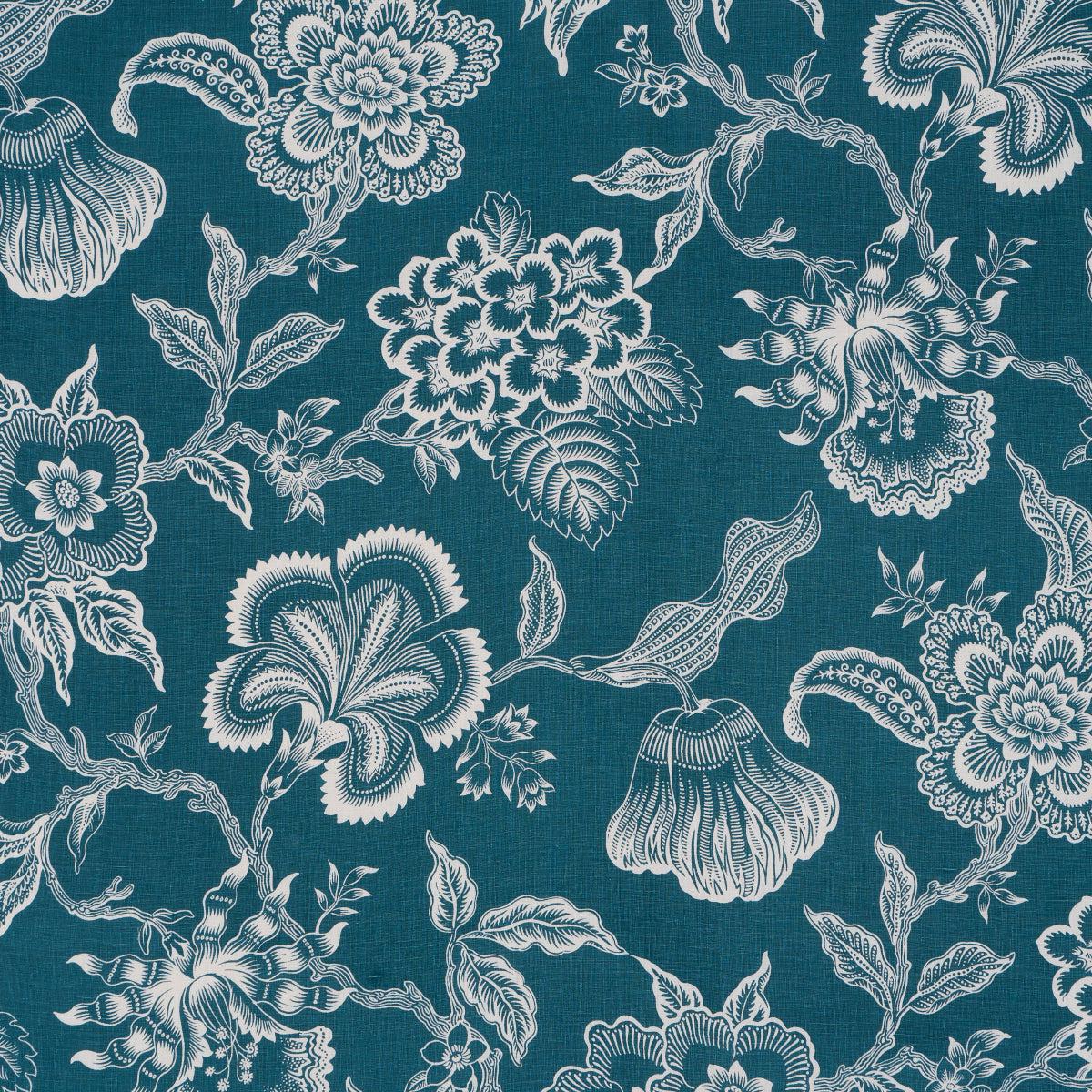 Hothouse Flowers Silhouette Peacock Fabric