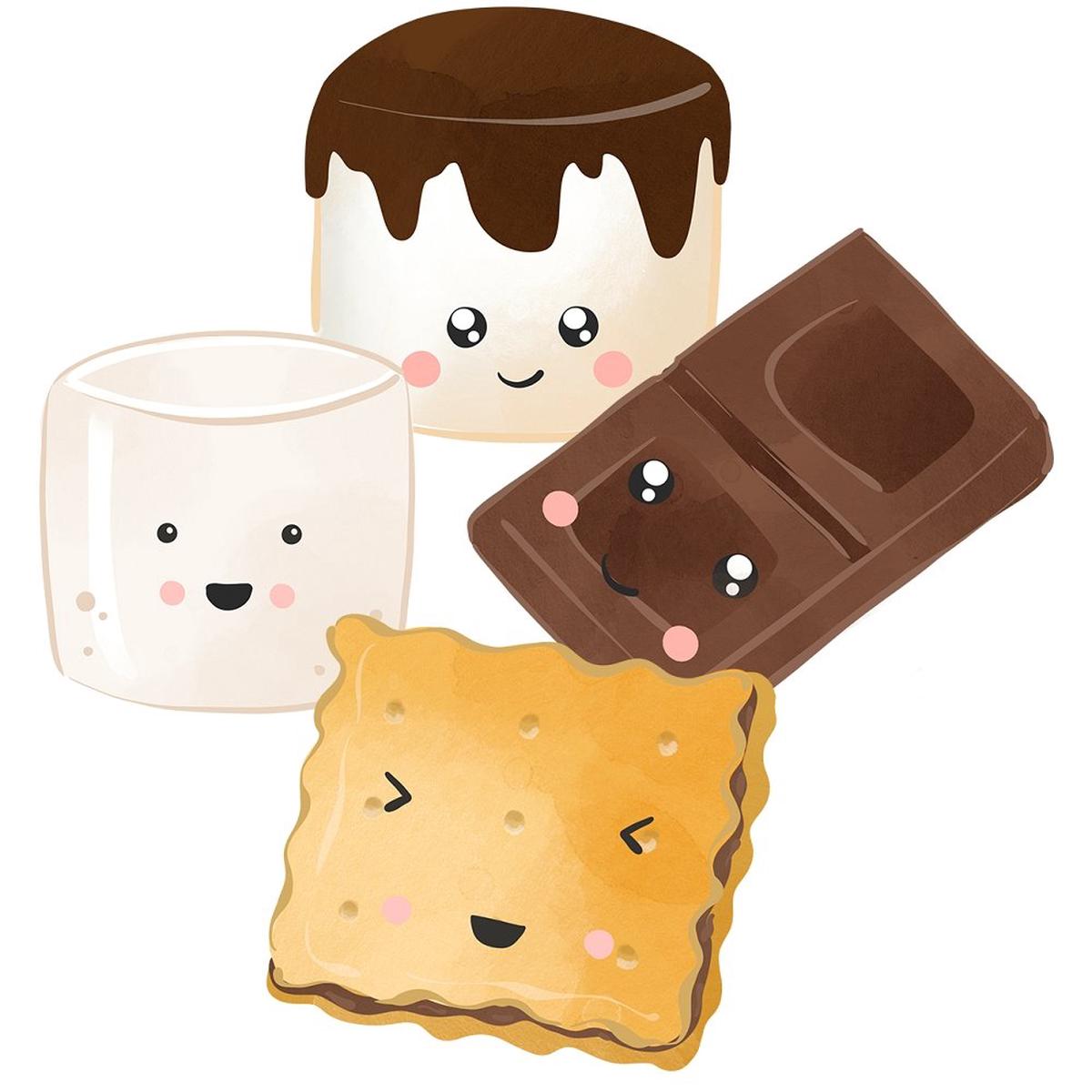 Cute Smores Scene #6 Fabric Panel