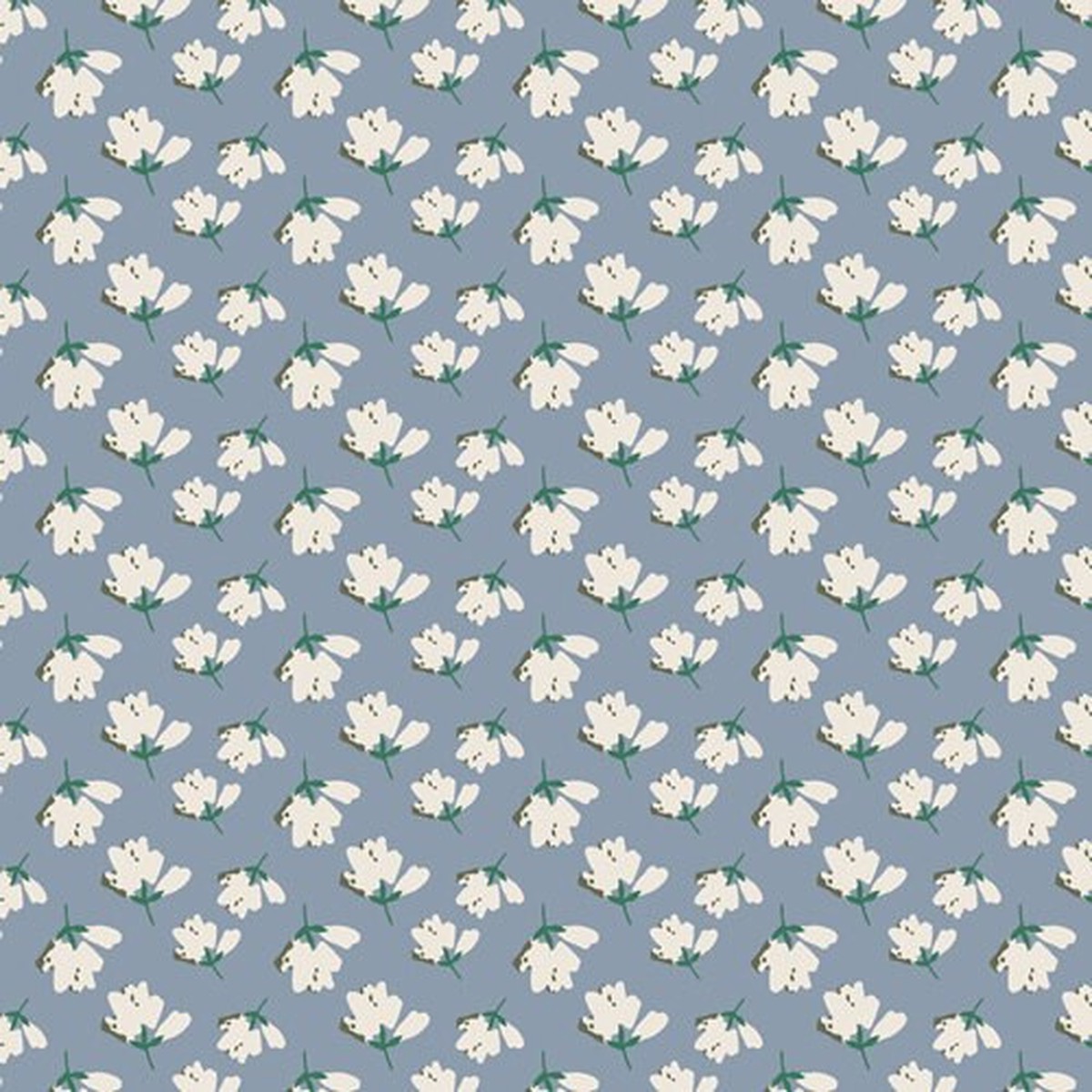 Blue white floral fabric Brooks Mews, Mayfair Art Gallery Fabrics cotton, QTR YD