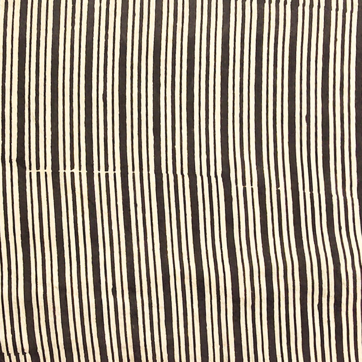 Pure Cotton Bagru Black With Cream Big And Small Stripes Hand Block Print Fabric