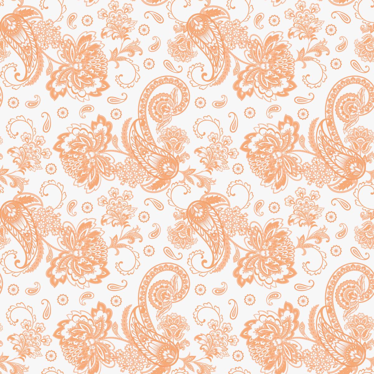 Elegant Paisleys Fabric - Soft Orange