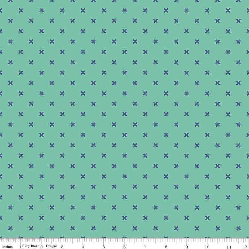 Fabric Riley Blake Teal X Bee Basics by the Quarter Yard C6410-TEAL
