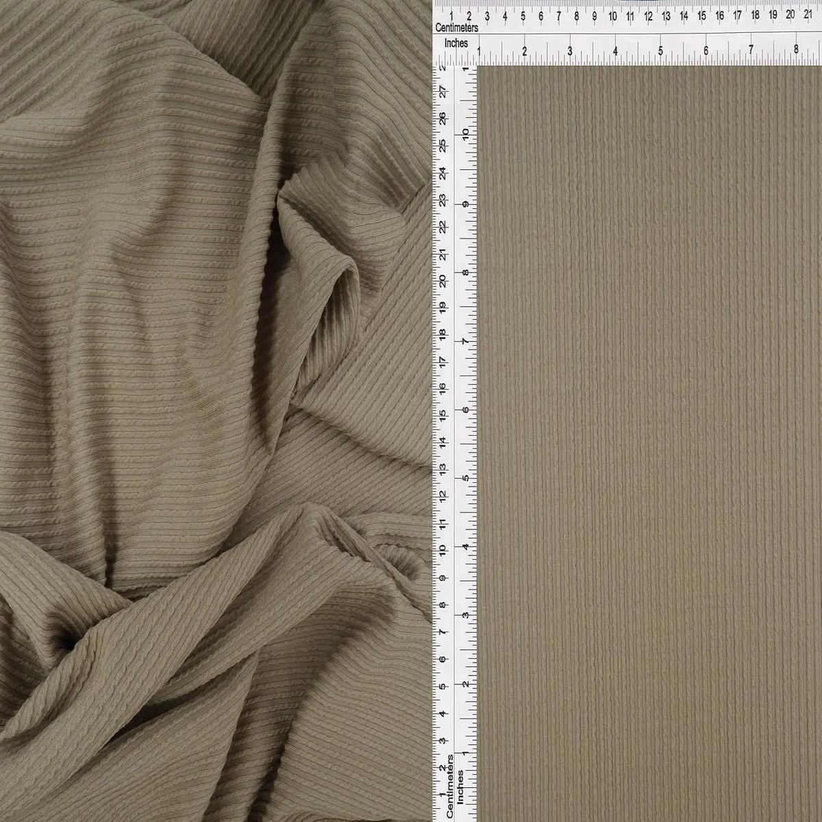 Cozy Double Knit Rib Stretch Fabric - KNT4204 - MUSHROOM