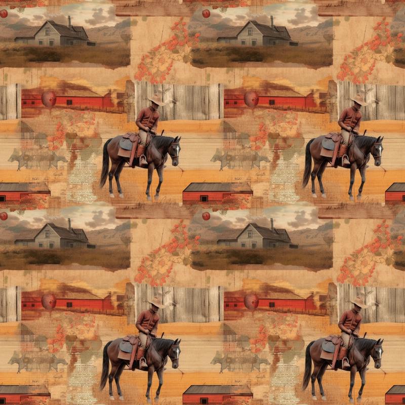 The Cowboy Life Pattern 3 Quilting Cotton Fabric