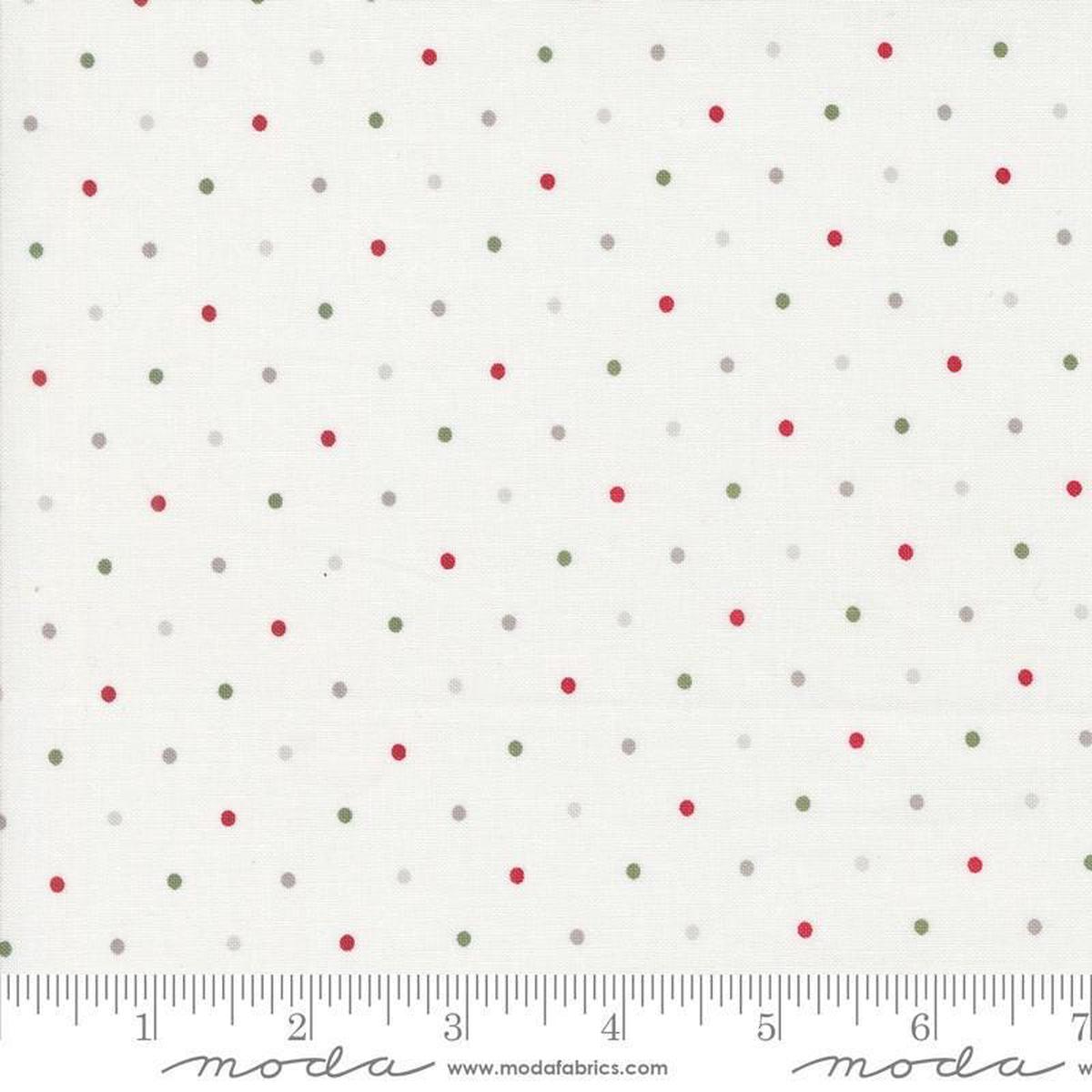 3-Yard Cut - SALE Magic Dot Christmas Cream 108" WIDEBACK Fabric 108026 - Moda Quilting Cotton Fabric