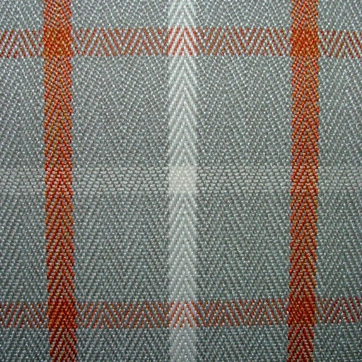 Paprika Grey White Herringbone Check Tartan Fabric Upholstery Cushion Curtain