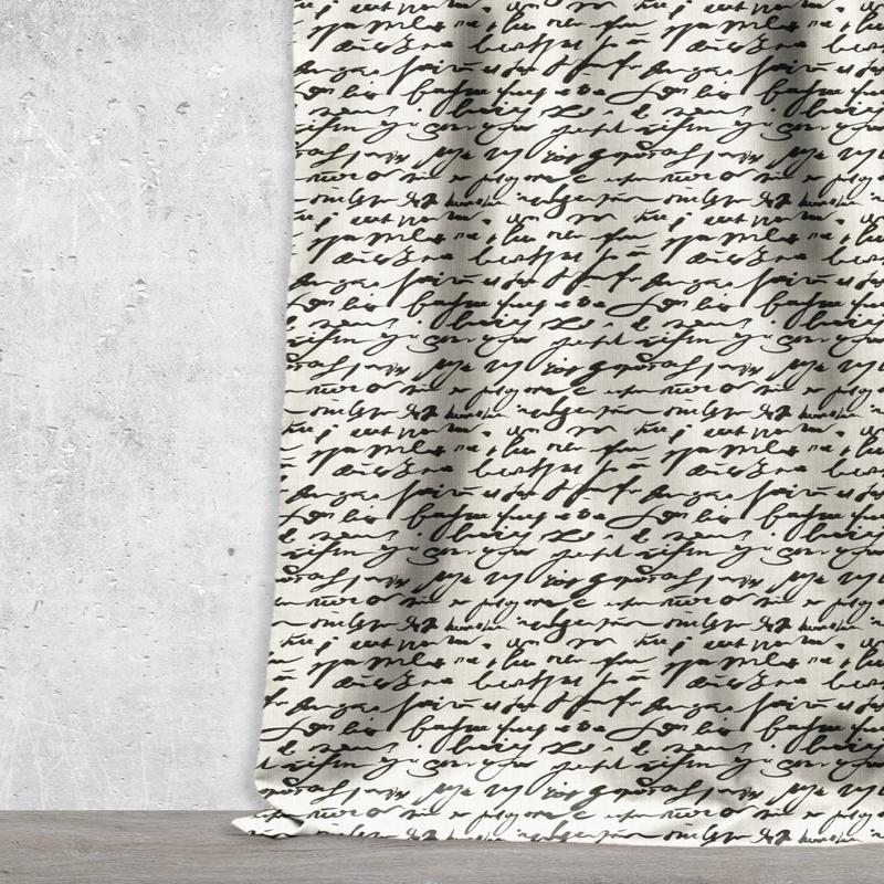 'Daily Grind' Fabric by the Metre (Black/ Milky White)