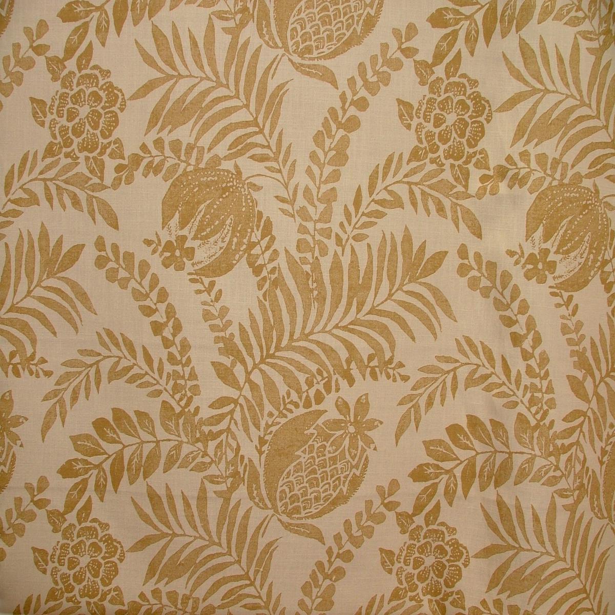 2.2 Metres Fryetts Clarendon Ochre Linen Blend Print Fabric Upholstery Cushion