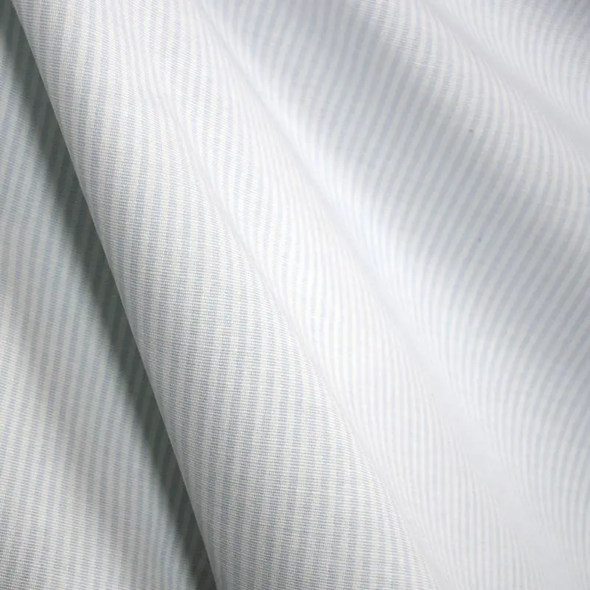 Essex Powder Blue White Pinstripe 100 Cotton Drapery Fabric