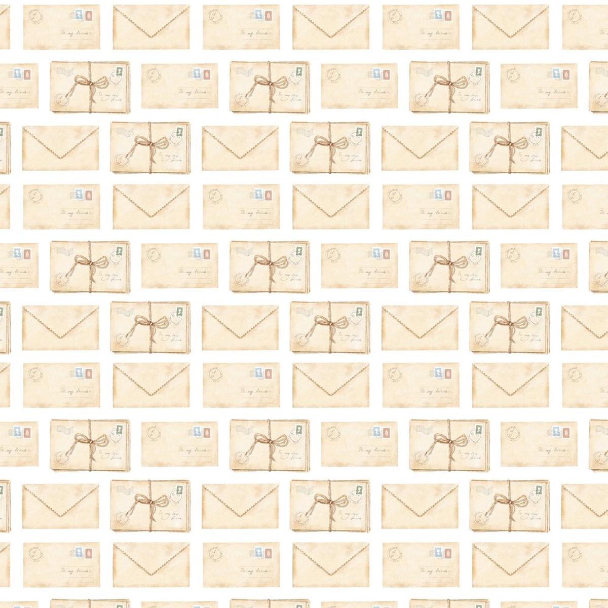 Vintage Letters Fabric - Beige