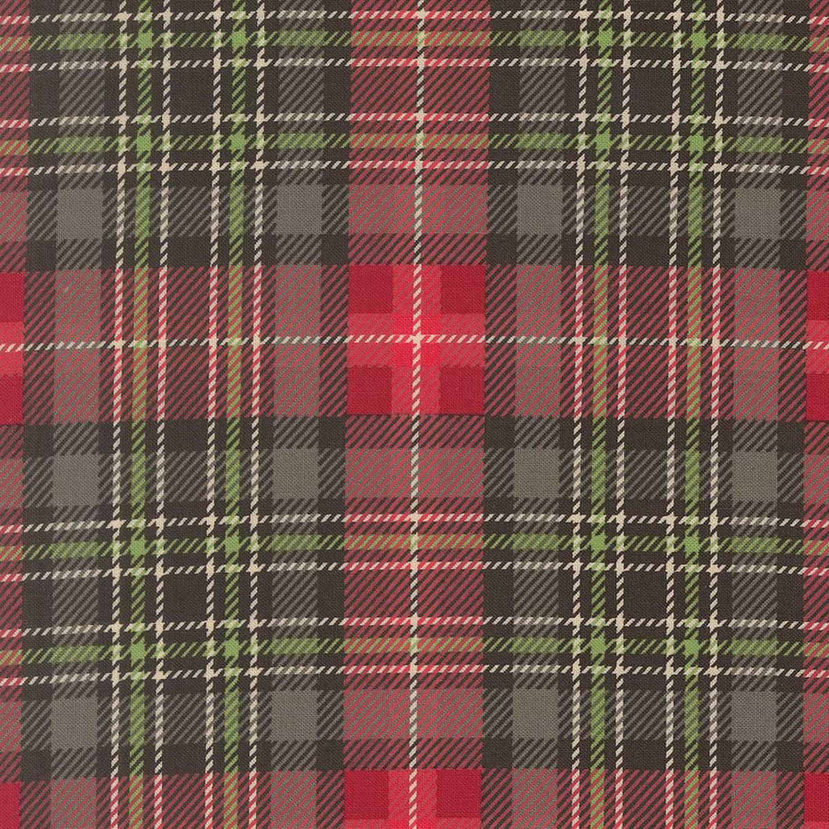 Moda Holiday Cheer Fabric - Christmas Plaid Checks and Plaids Coal 20977 19