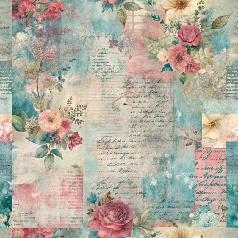 Pastel Grunge Nostalgia Pattern 6 Quilting Cotton Fabric
