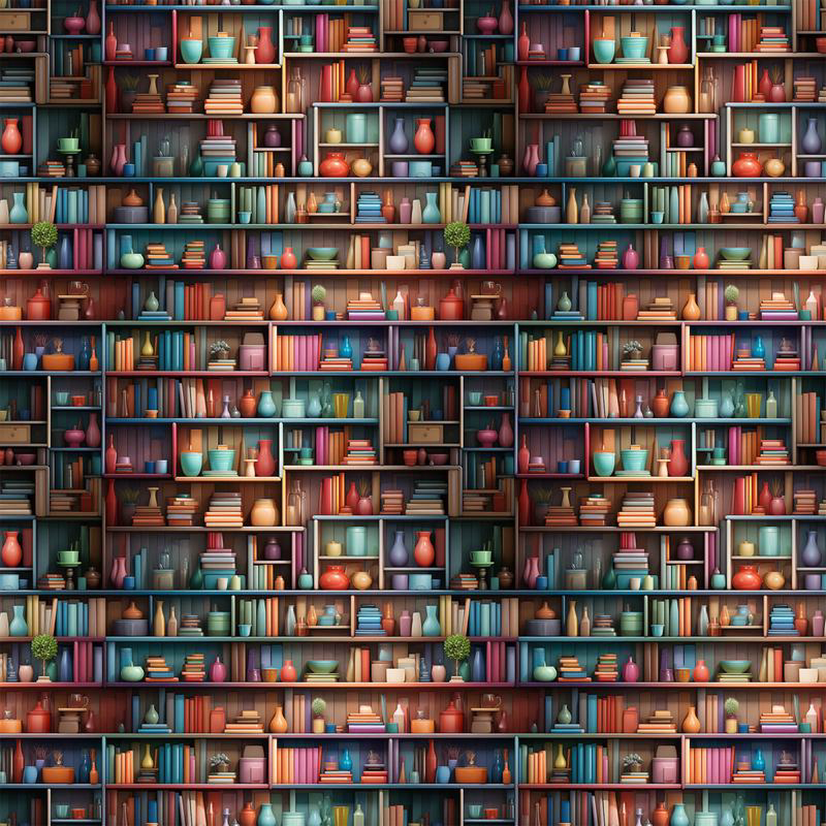 Bookshelf Pattern 3 Quilting Cotton Fabric