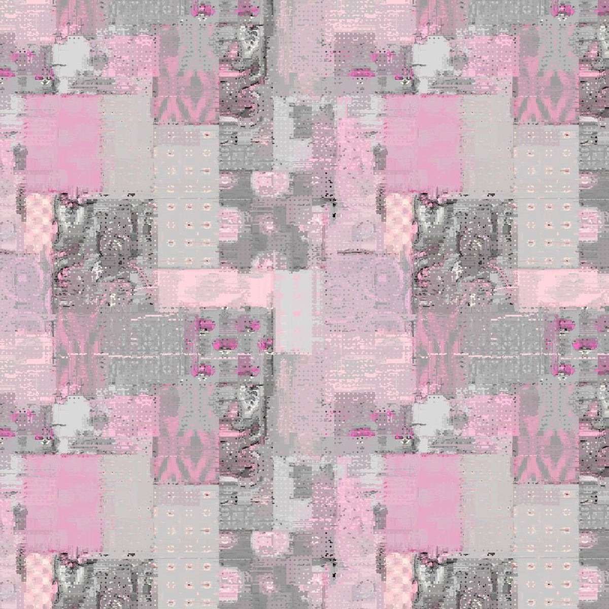 Grunge Patchwork Fabric - Pink
