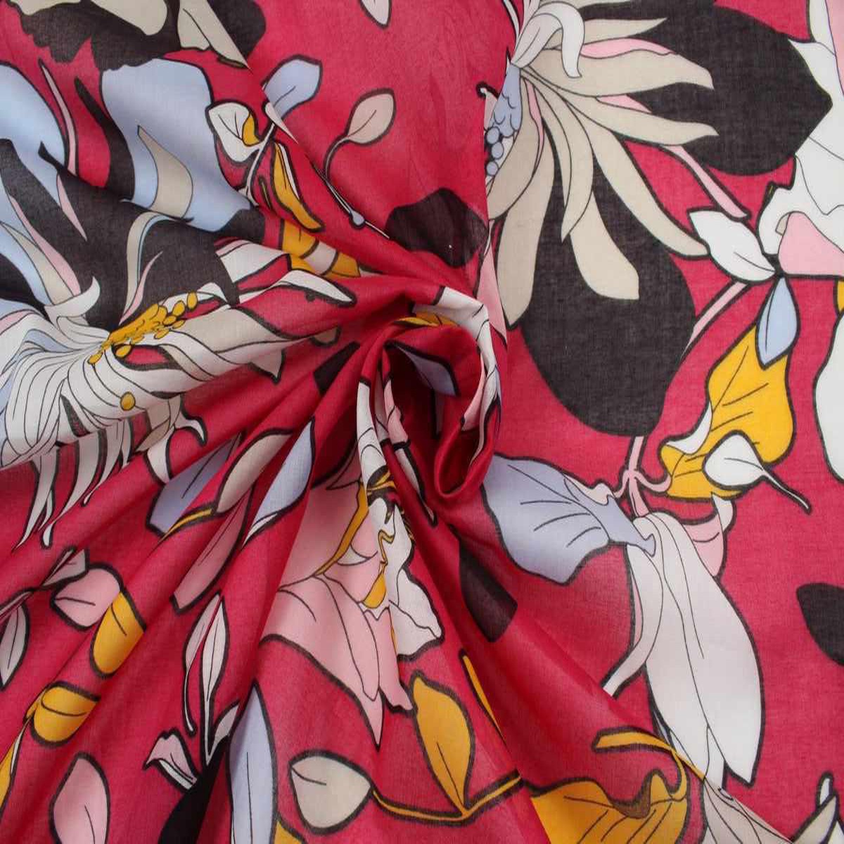 swatch-Light-Weight Printed Cotton Voile - Floral