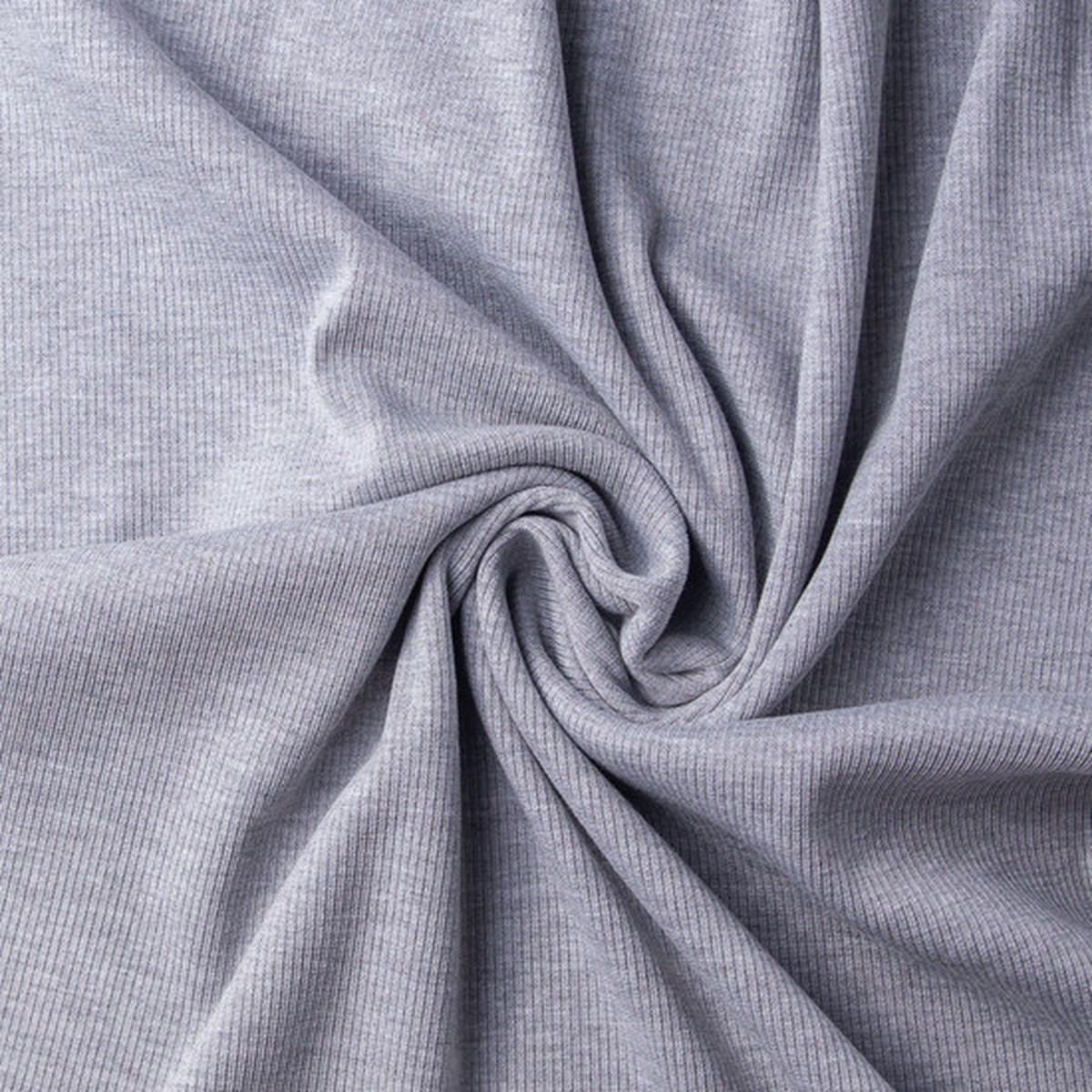 Loungewear Polyviscose: Grey Ribbing - Per Metre