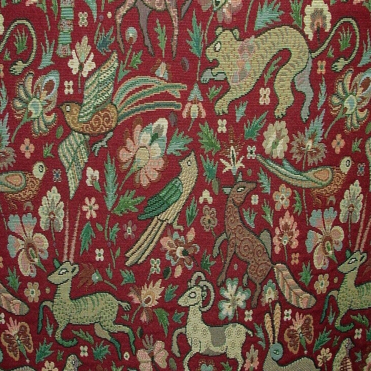 Tapestry Curtain Upholstery Fabric Tudor Forest Bordeaux Cushions Table Runner
