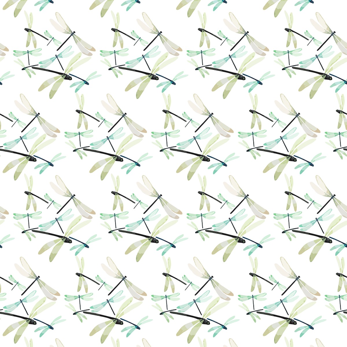 Watercolor Dragonflies Fabric