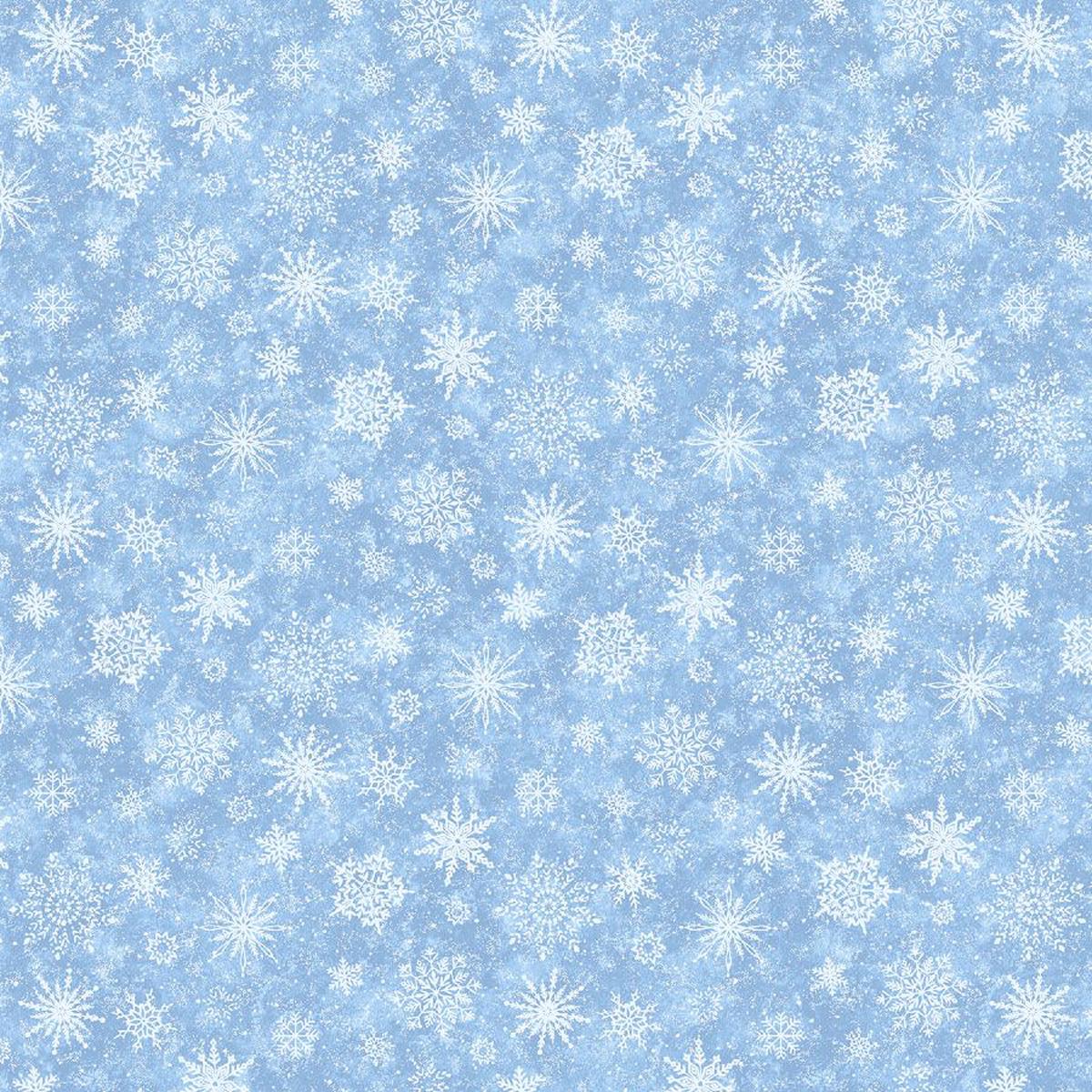 Northcott Fabrics - All That Glitters Snowflakes Pale Blue SOLD BY THE HALF YARD