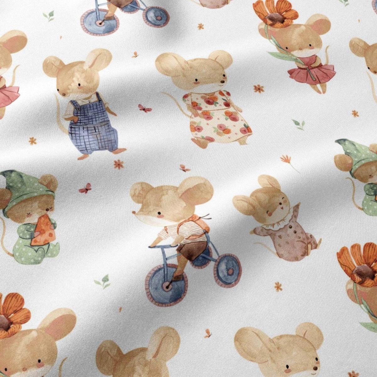 100% Cotton fabric-mice 125 g/m