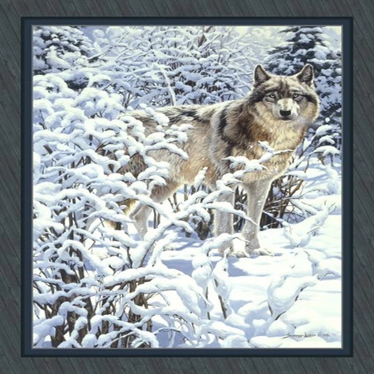 WINTER SPIRT "Wolf On The Prowl" Fabric Quilt Panel 45" Wide X 36" 100% Cotton