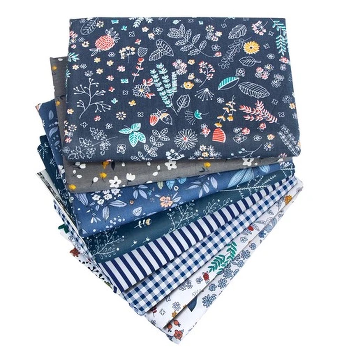8pcs Quarter Fabric Bundles 20'' x 20'' Cotton Craft Fabric Pre-Cut Squares S...