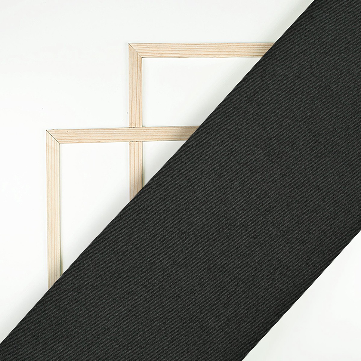Black Plain Suiting Fabric (Width 58 Inches)