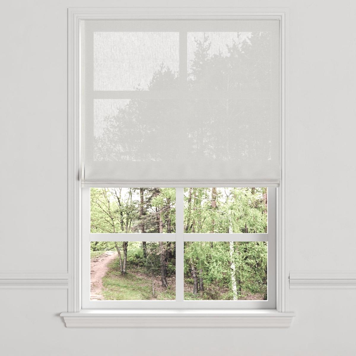 Flat Roman Shade in Sheer - Biscotti