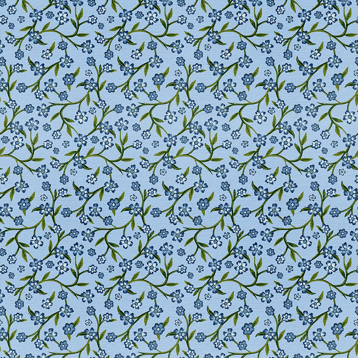 Floral Vines - Blue - Double Gauze
