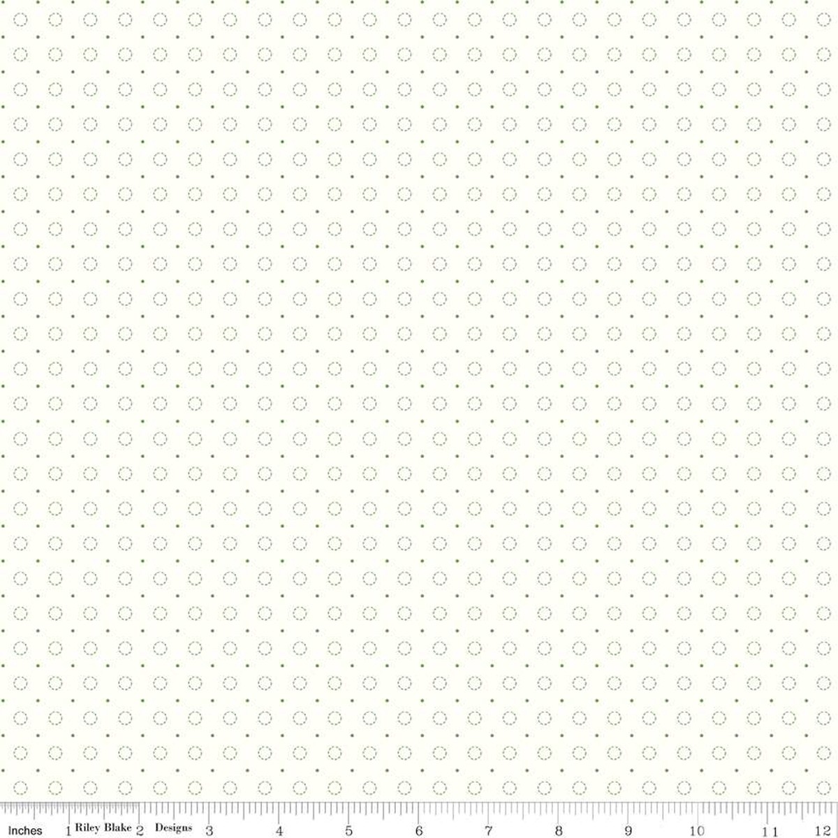 Fabric Riley Blake Green Stitched Circle Bee Backgrounds by the Quarter Yard C9940-GREEN