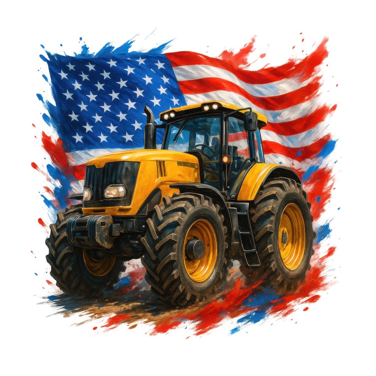 Patriotic Tractor Fabric Panel 5